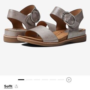 Sofft Women's “Bali” Metallic Sandals with Buckle, Brand New in Box
